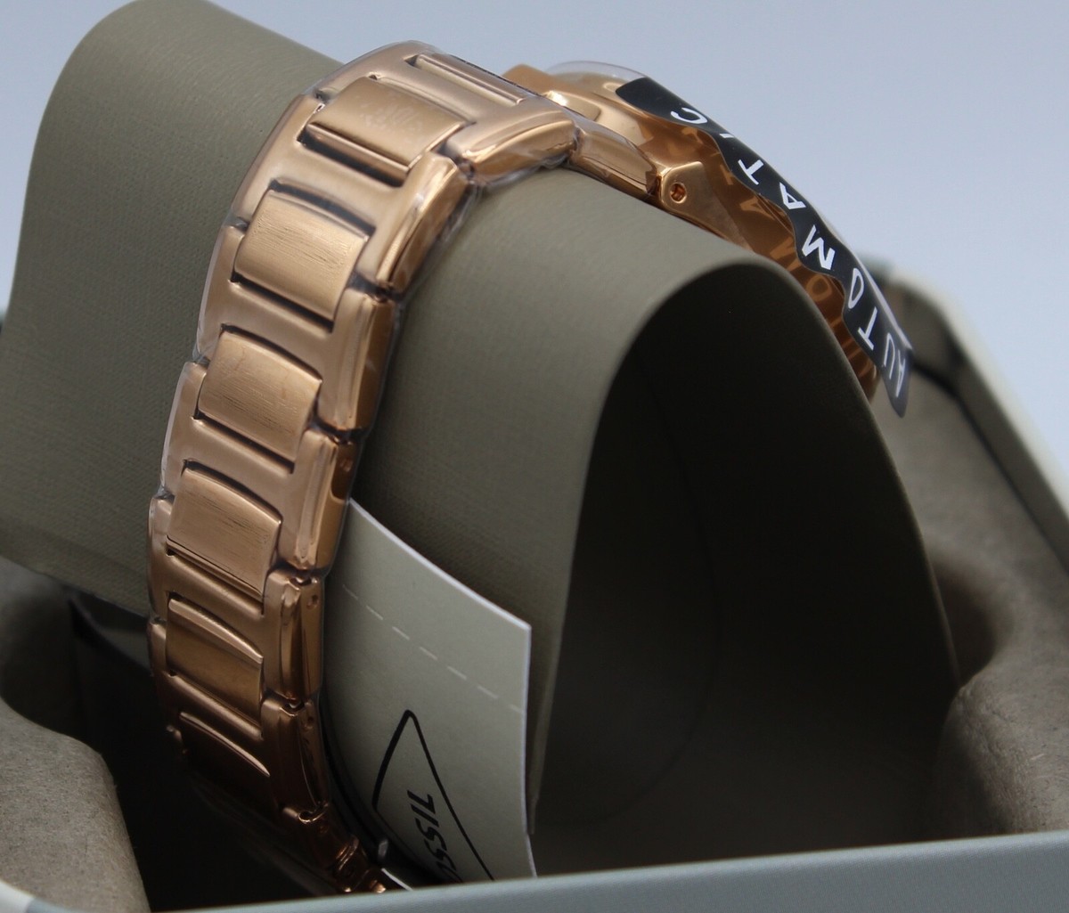 NEW AUTHENTIC FOSSIL EEVIE ROSE GOLD AUTOMATIC SKELETON BQ3781 