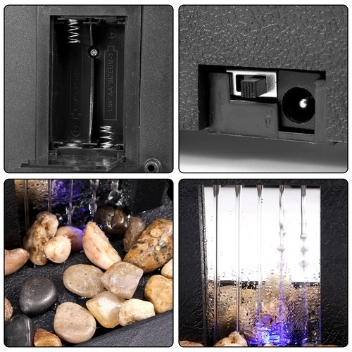 Indoor Water Feature LED Lights Tabletop Fountain Polyresin Statues Home Decor↞⇕ - Picture 5 of 20