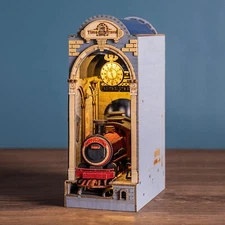 Rolife Time Travel DIY Book Nook Kit Dollhouse Bookshelf Kits 3D Puzzle with LED