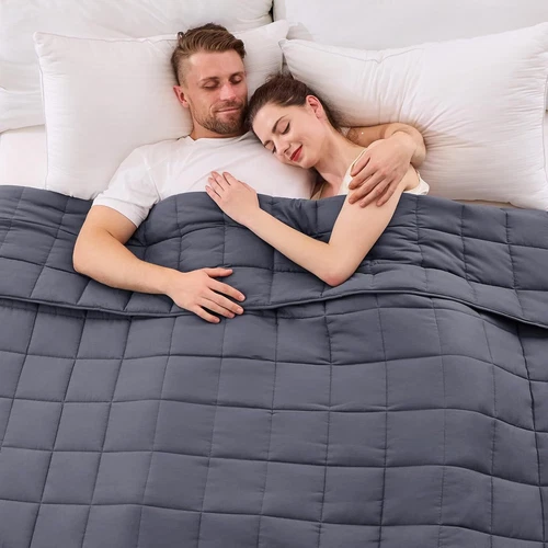 King Size Weighted Blanket for Adults (20 lbs, 80” x 87”, Grey) Cooling Heavy...