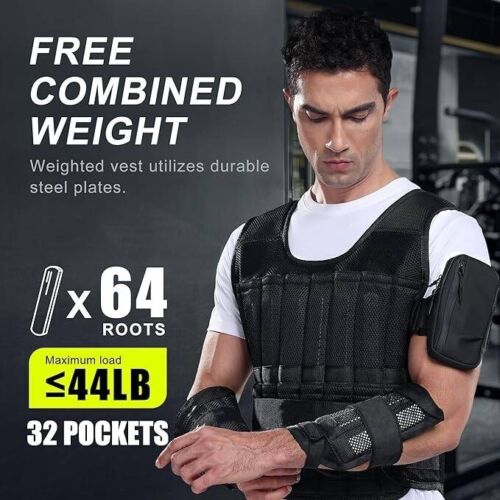 Chaleco lastrado para hombres y mujeres| 44 lb, ajustable, con placas.neuvo.2025 - Picture 3 of 6