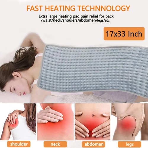 Heizkissen - 17"x33" Extra Großes Heizkissen für Rücken/Schultern/Nacken/Knie/Le... - Bild 2 von 7