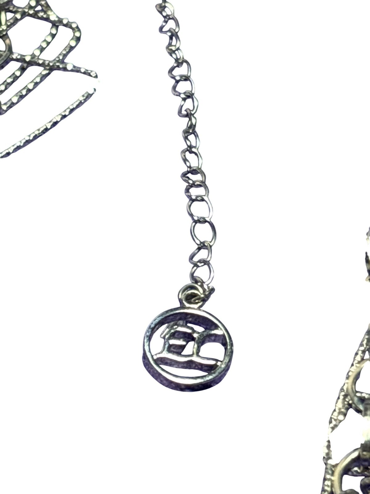 Erica Lyons Silvertone Geometric Statement Neckla… - image 2