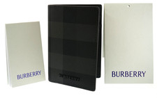 Burberry Cardholder Charcoal Black/Gray Wallet Holder Check Folding Card Case