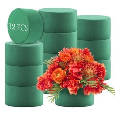 12Pcs Round Floral Foam Blocks, Wet and Dry Foam Bricks for Fresh and Artific...