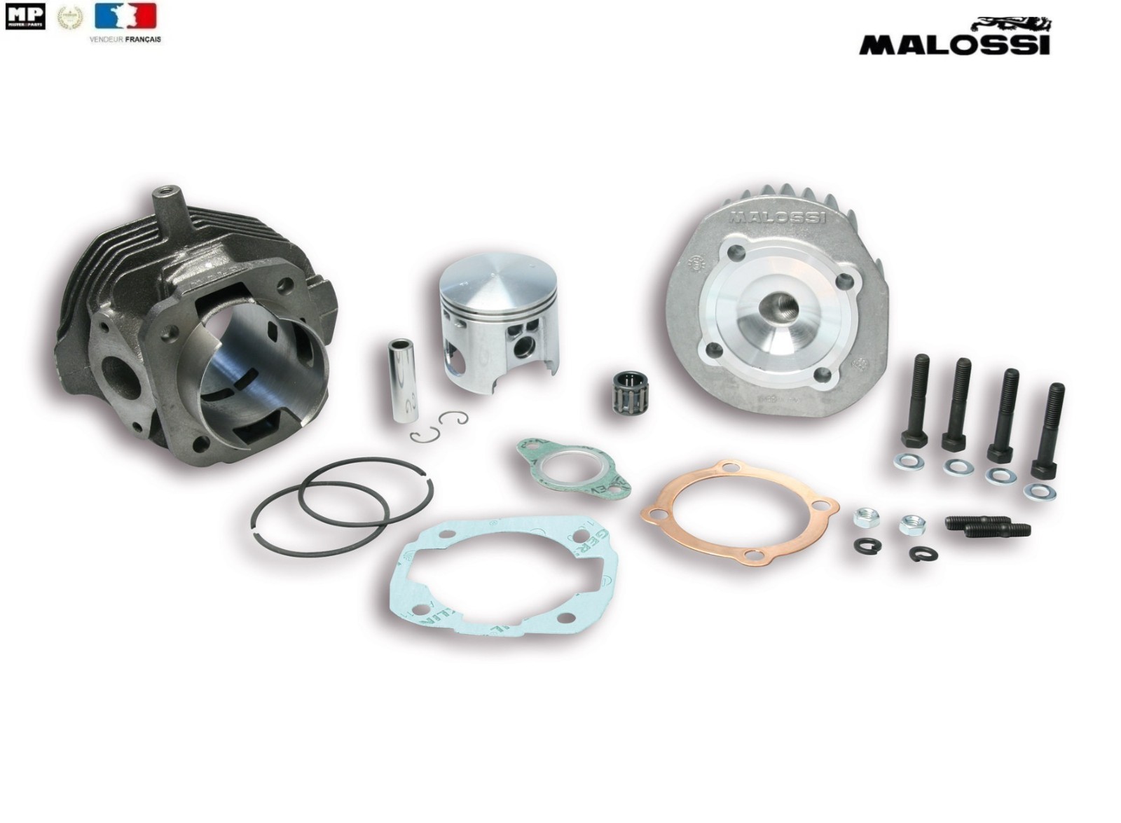 Haut moteur Malossi Ø57.5 en fonte, l'excellence pour Vespa 50