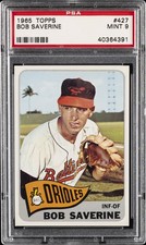 1965 TOPPS #427 BOB SAVERINE PSA 9