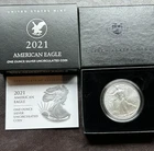 2021-W AMERICAN EAGLE SILVER $1 UNCIRC COIN U.S. MINT ORIGINAL CASE/COA 🔥MINT🔥