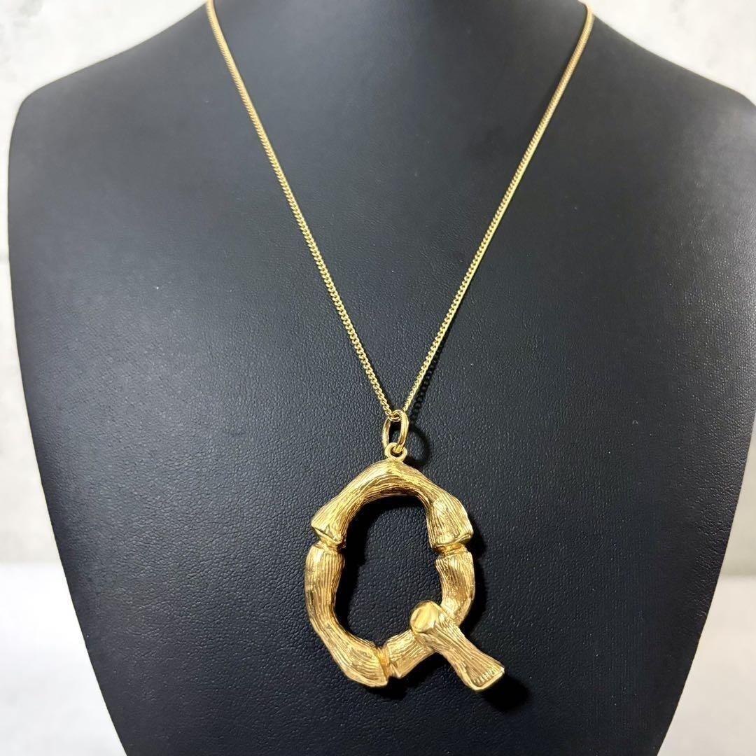CELINE Phoebe-era Initial Alphabet Necklace Charm Q Gold Vintage