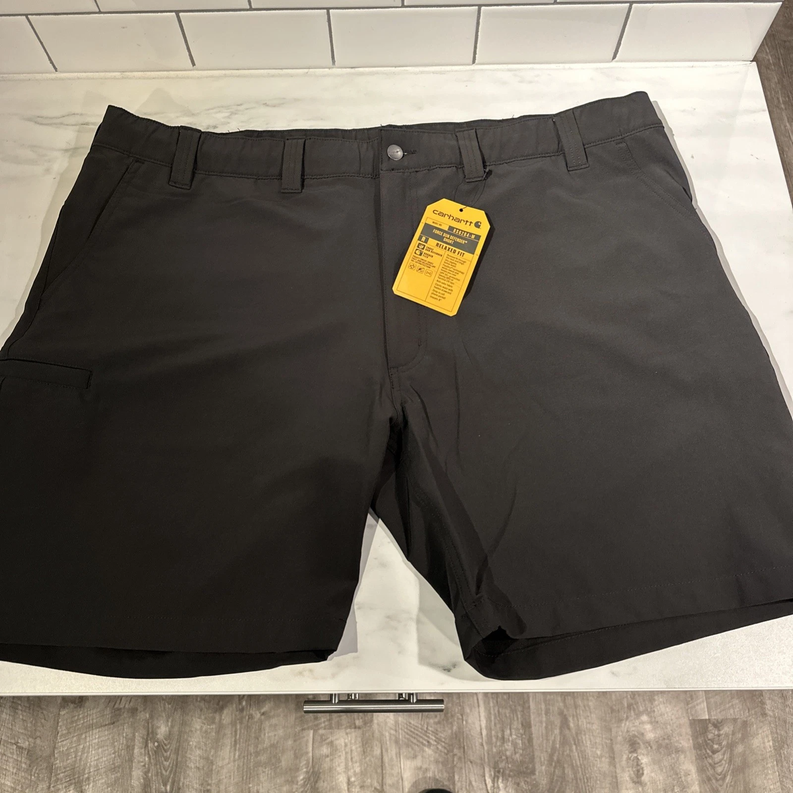 Carhartt Men's Force Sun Defender Relaxed Fit Lightweight Shorts- Black- 2XL