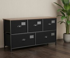 Industrial Retro Low Sideboard Multi Drawer Storage Cabinet Bedroom Dresser Unit