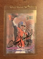 1992 Wild Card Stat Smashers Tommy Maddox #SS-36 Rookie RC Autographed. rookie card picture