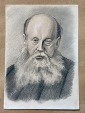 Gustav Klimt (Handmade) Charcoal Paper Drawing Signed and Stampe