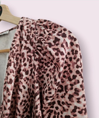 SHEIKE Instinct Animal Print Top SIZE 16 PINK Balloon Sleeves - Picture 7 of 12