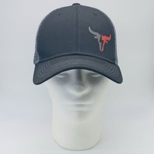 Longhorn Unisex Baseball Cap Trucker Hat Snapback 6 Panel Mesh Back Black Gray