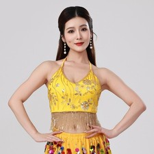 Sequins Beaded Fringe Belly Dance Costume Carnival Party Stage Performance Top