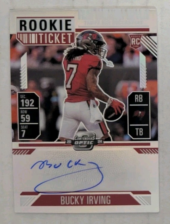 BUCKY IRVING 2024 Panini Contenders Optic Rookie Ticket #122 on card Autograph