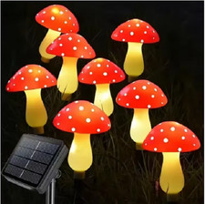 8/12/20LEDS Solar Mushroom Fairy Light Garden Outdoor Decor Waterproof Night Lam