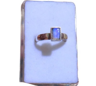Mondstein blau Ring 925 Silber 8x5,8 mm Gr. 55 Nr. B10575