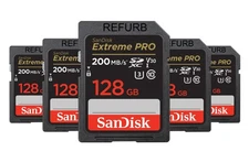 LOT 5x SanDisk Extreme PRO ® SDHC™ And SDXC™ UHS-I Card - 128GB 200MB/s