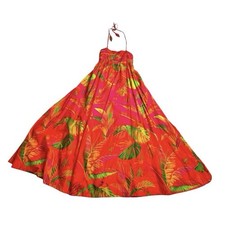 Farm Rio Ombre Forest Maxi Dress Pink Orange Tropical Halter Resort Vacation S