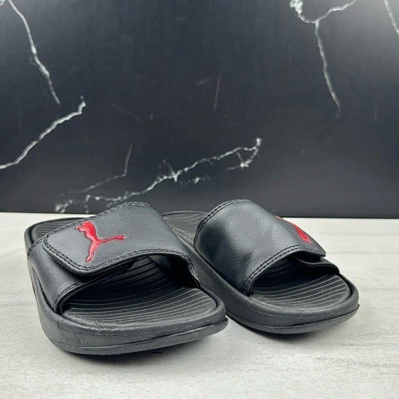 Scivoli Puma bambino nero rosso taglia 11