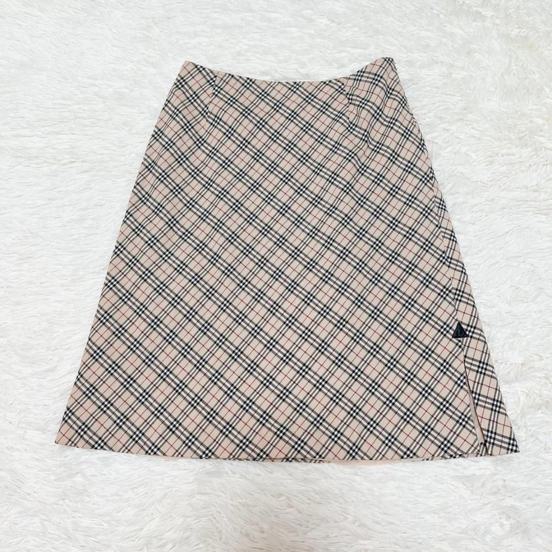 バーバリー ノバチェック ジャンバースカート160 Burberry London Nova Check Knee-Length Skirt Cotton Beige