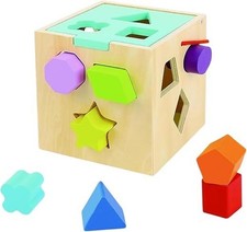 Wooden Shape Sorter by Tooky Toys for Kids 12 Months+