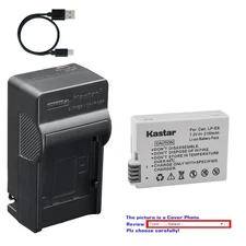 Kastar Battery AC & USB-C Charger for Canon LP-E8 Rebel T2i T3i T4i T5i 700D