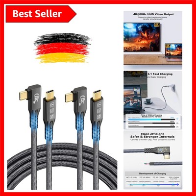 Hochgeschwindigkeits USB C Kabel 20Gbps - 90 Grad Design für komfortables Laden