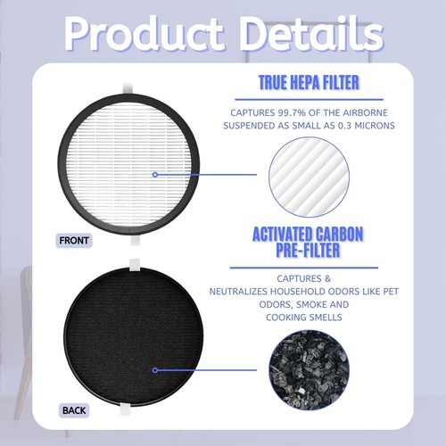 Nispira Replacement Filter for Pure Enrichment PureZone Halo Air Purifier, 5 Pks - Bild 4 von 6