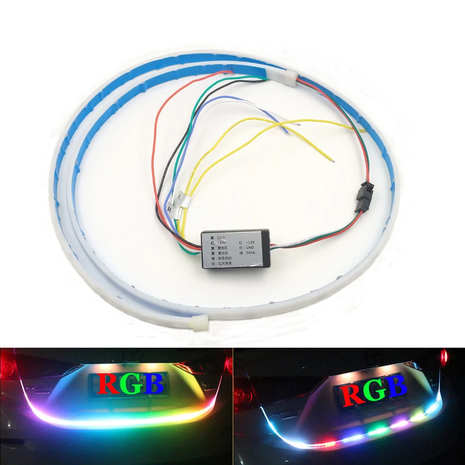Luz LED multicolor 47" DC12V para maletero de coche puerta trasera freno transmisión señal lámpara Foto 2 de 4