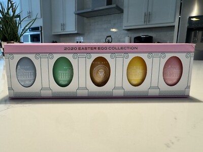 2020 Official Donald J. Trump The White House Easter Egg Roll Wooden 5 Egg Set
