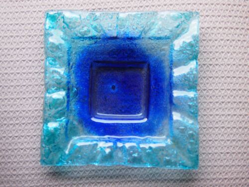 Aschenbecher Glas blau/türkis - Bild 1 von 3