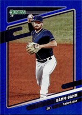 Brandon Lowe 2021 Donruss Variation - Holo Blue #155  - Tampa Bay Rays