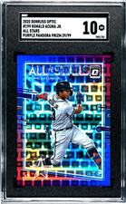 2020 Donruss Optic #199 Ronald Acuna Jr. AS PURPLE PANDORA PRIZM /99 SGC 10 GEM