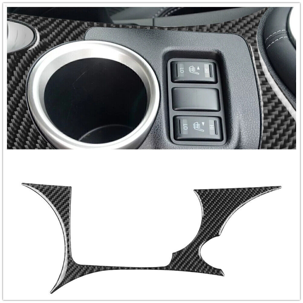 Carbon Fiber Armrest Cup Holder Panel Sticker Trim For NISSAN 370Z Z34