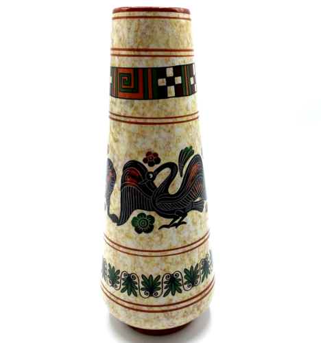 Vase vintage grec Neofitoy en céramique vase à bourgeon unique de collection 7,5" signé - Photo 1/8