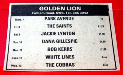 The Saints/White Lines/Park Avenue Vintage ORIG 1981 Press/Mag ADVERT 3.5''x 2.5''