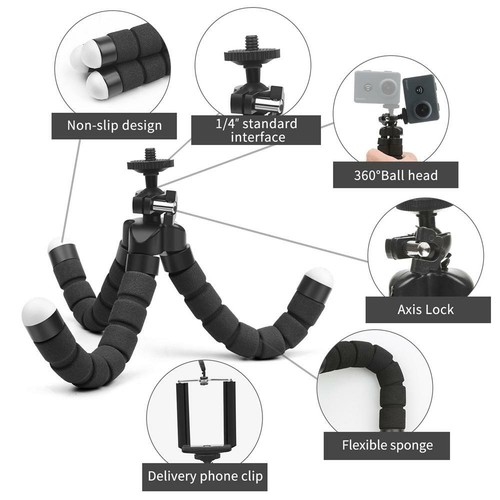 2x Tripod Bracket Holder Mount, Flexible Octopus for Cell Phone,Camera, iPhone - Picture 8 of 8
