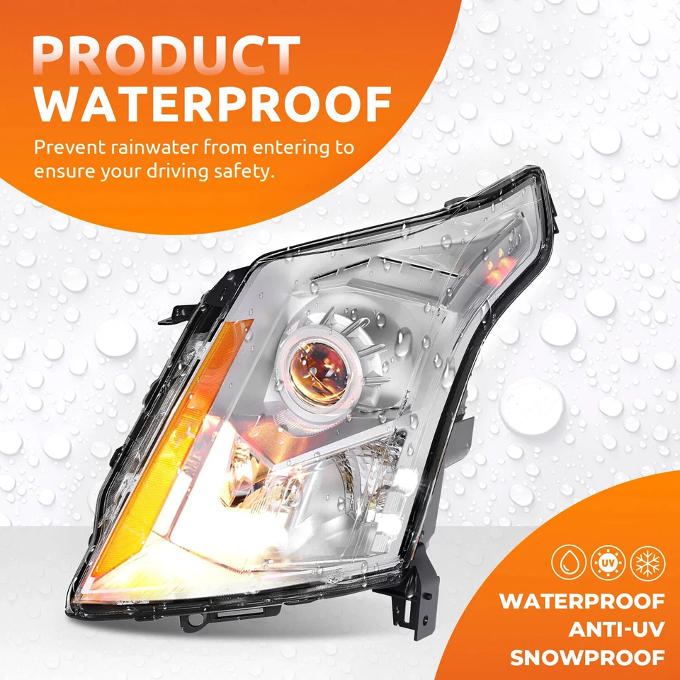 For Cadillac SRX Luxury / Premium 2010-2016 Projector Headlights w/ Bulbs LH+RH Foto 3 de 4