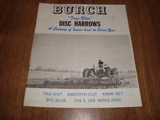 Vintage Burch True Blue Disc Harrows Kwik-Cut Tru-Cut 208 209 Wing Disc Brochure