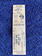 Pittsburgh Pirates Ticket - June 1, 1984 Press Gate "A" full ticket