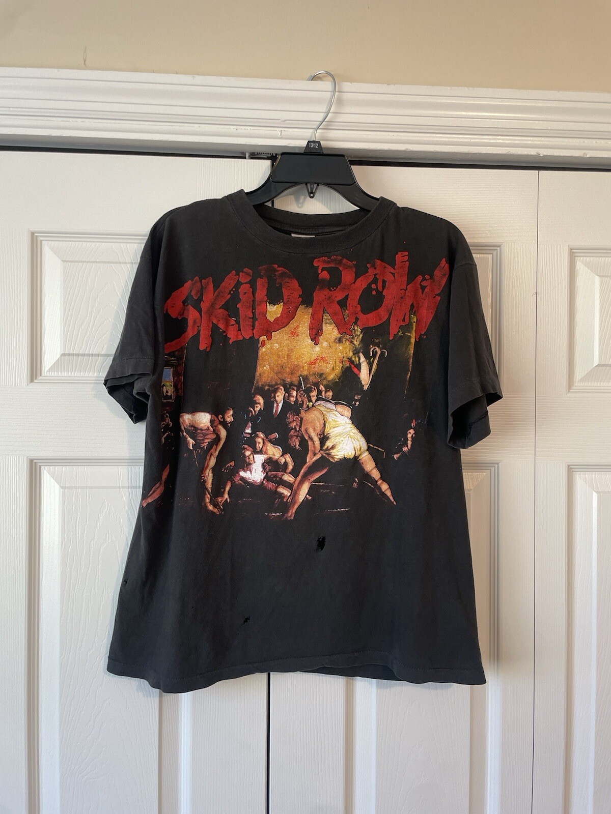 FILA T shirt fascia vintage 1991 Skid Row "Slave To The Grind" effetto invecchiato punto singolo M