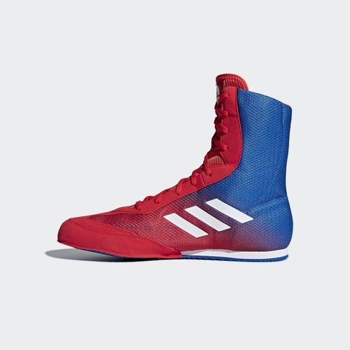 adidas box hog plus boxing boots - red blue