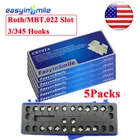 5pk Dental ceramic Brackets Orthodontic Roth/MBT.022"3/345 Hook Clear braces5-5