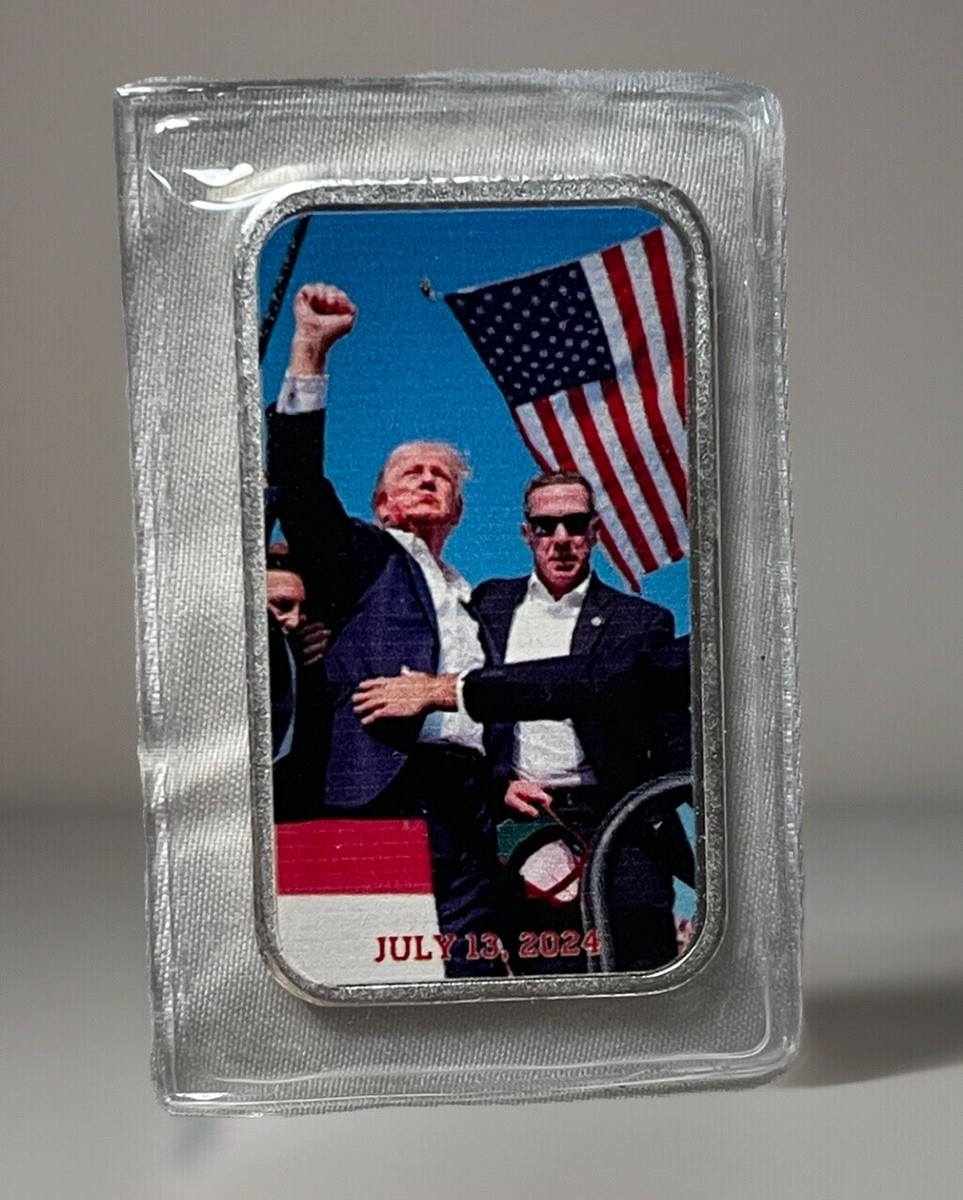 トランプ大統領　1オンス純銀カラーバー　2024 WIN Donald Trump 2024 Win 1 オンス銀バー カラー銀貨 銀バー（2024