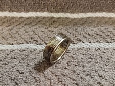 WISCONSIN State Proof  Washington Quarters 90 Silver coin ring 7 1/2  2004