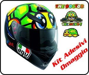 Full-Face AGV K3 Sv Valentino Rossi Mugello Turtle Size L Stickers | eBay