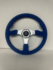 Universal Blue Suede Steering Wheel 6 Hole 3 Spoke